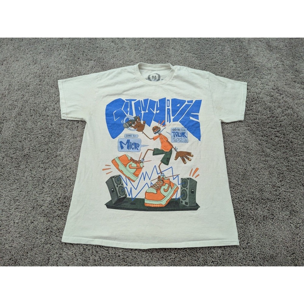 Get Busy or Die North American Tour T Shirt Men Small White Sounds By Micro 2023